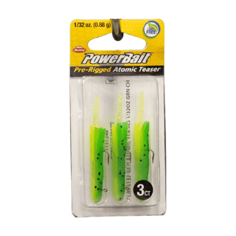 Berkley PowerBait Pre-Rigged Atomic Teasers Fishing Bait, Green