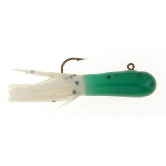 Berkley PowerBait Pre-Rigged Atomic Tubes Fishing Bait, Dark Green Pearl/Black Pepper