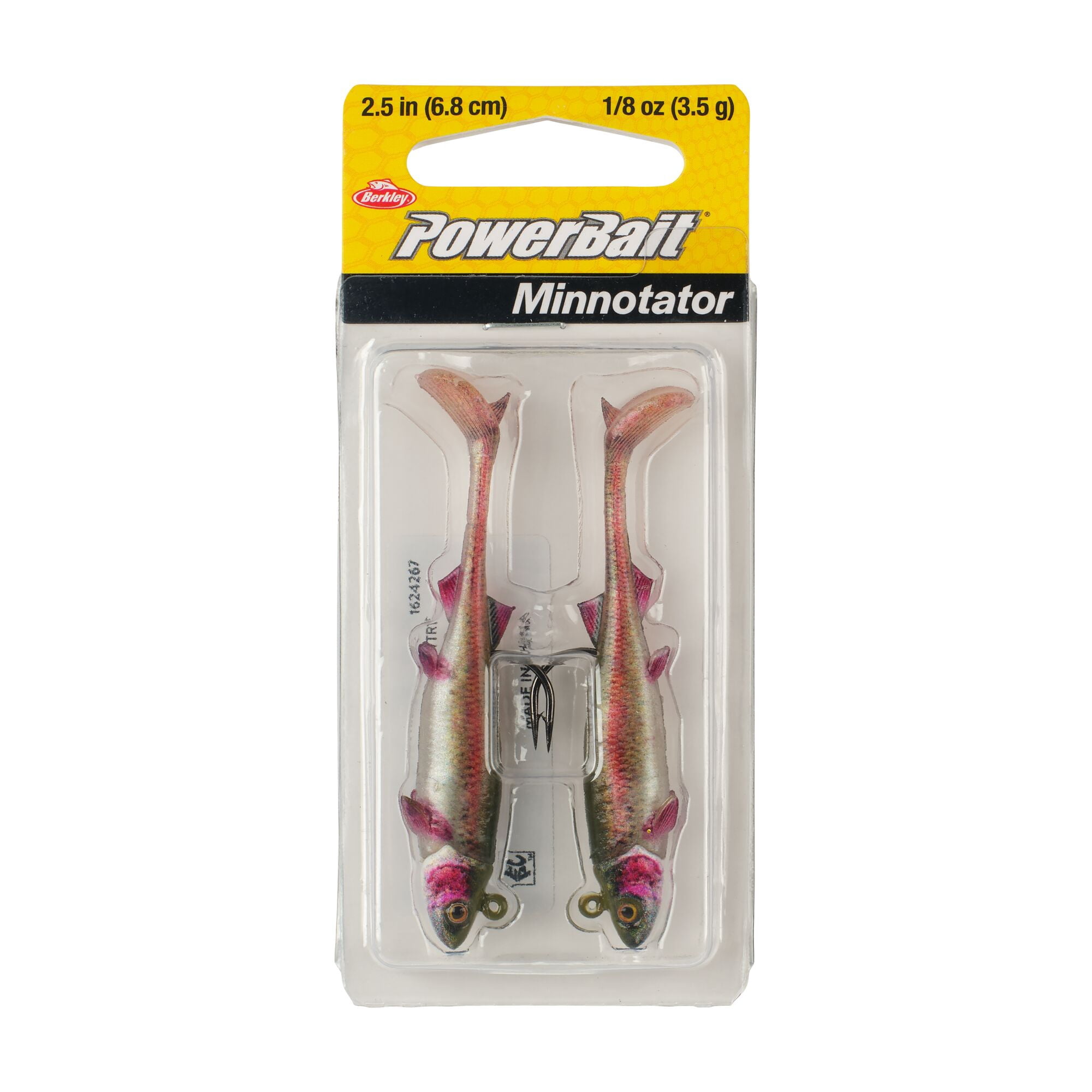 Berkley PowerBait® Minnotator, 2.5 in, Pre-Rigged Baits, HD Rainbow Trout (2 Count)