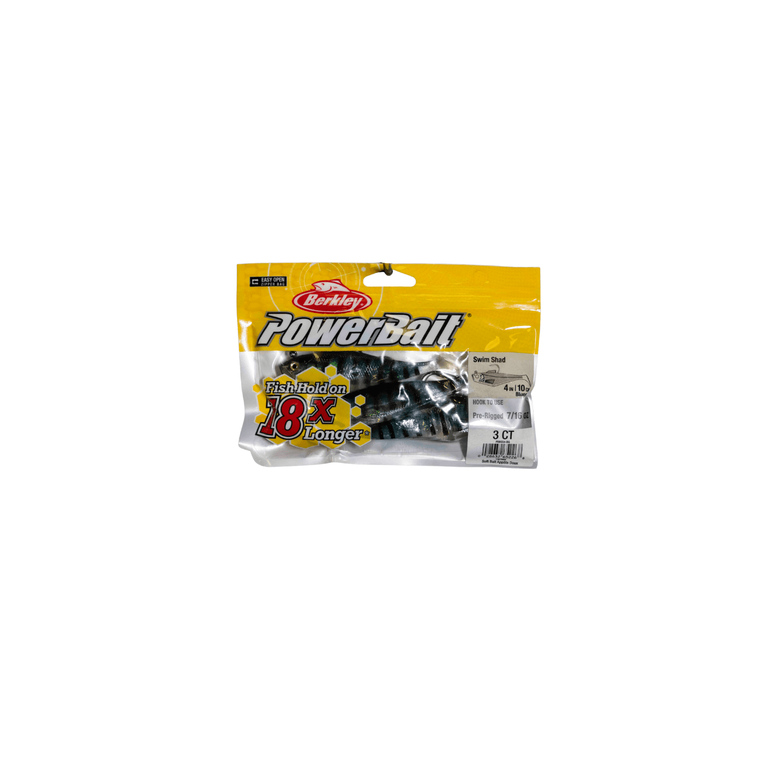 Berkley PowerBait Pre-Rigged Swim Shad Fishing Bait, Bluegill, 4in