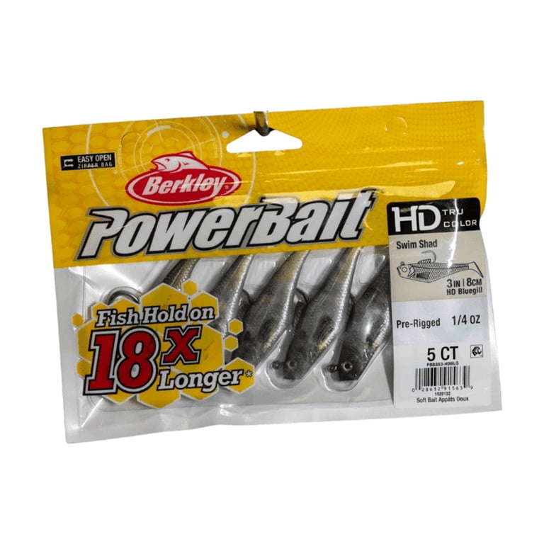 Berkley Powerbait 4インチシナモンブルーフレイク　大袋8個 Berkley PowerBait Pre-Rigged Swim Shad Fishing Bait, HD Bluegill