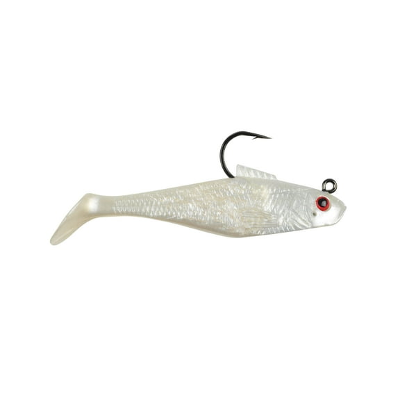 Berkley PowerBait Pre-Rigged Swim Shad Fishing Bait, Pearl Red Eye, 2in | 5cm
