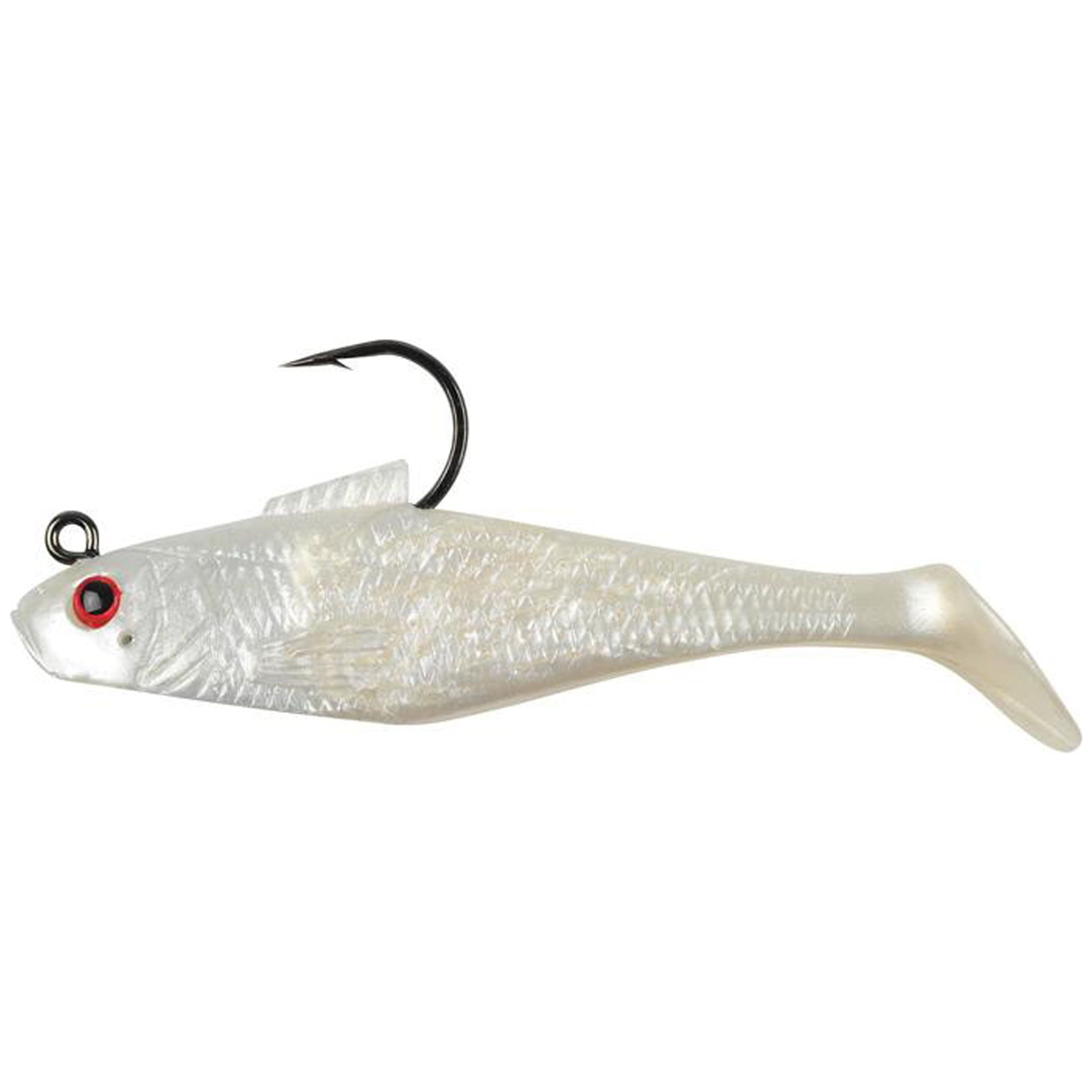 Berkley PowerBait Pre-Rigged Swim Shad Fishing Bait, Pearl Red Eye, 3in | 8cm Berkley PowerBait Pre-Rigged Swim Shad Fishing Bait, Pearl Red Eye, 3in | 8cm