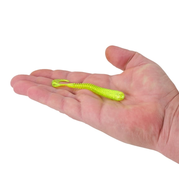 Berkley PowerBait Rib Worm, 4 in, Worms, Citrus Blast (10 Count)