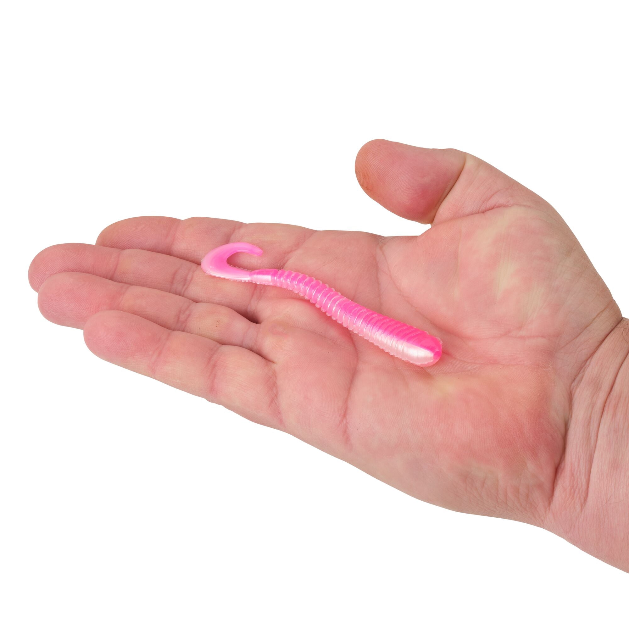 Berkley PowerBait® Rib Worm, 4 in, Worms, Pink Shad (10 Count)