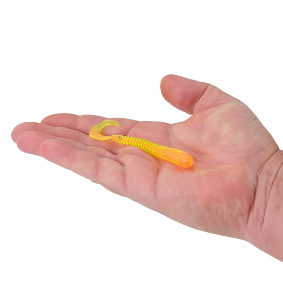 Berkley PowerBait® Rib Worm, 4 in, Worms, Citrus Punch (10 Count)