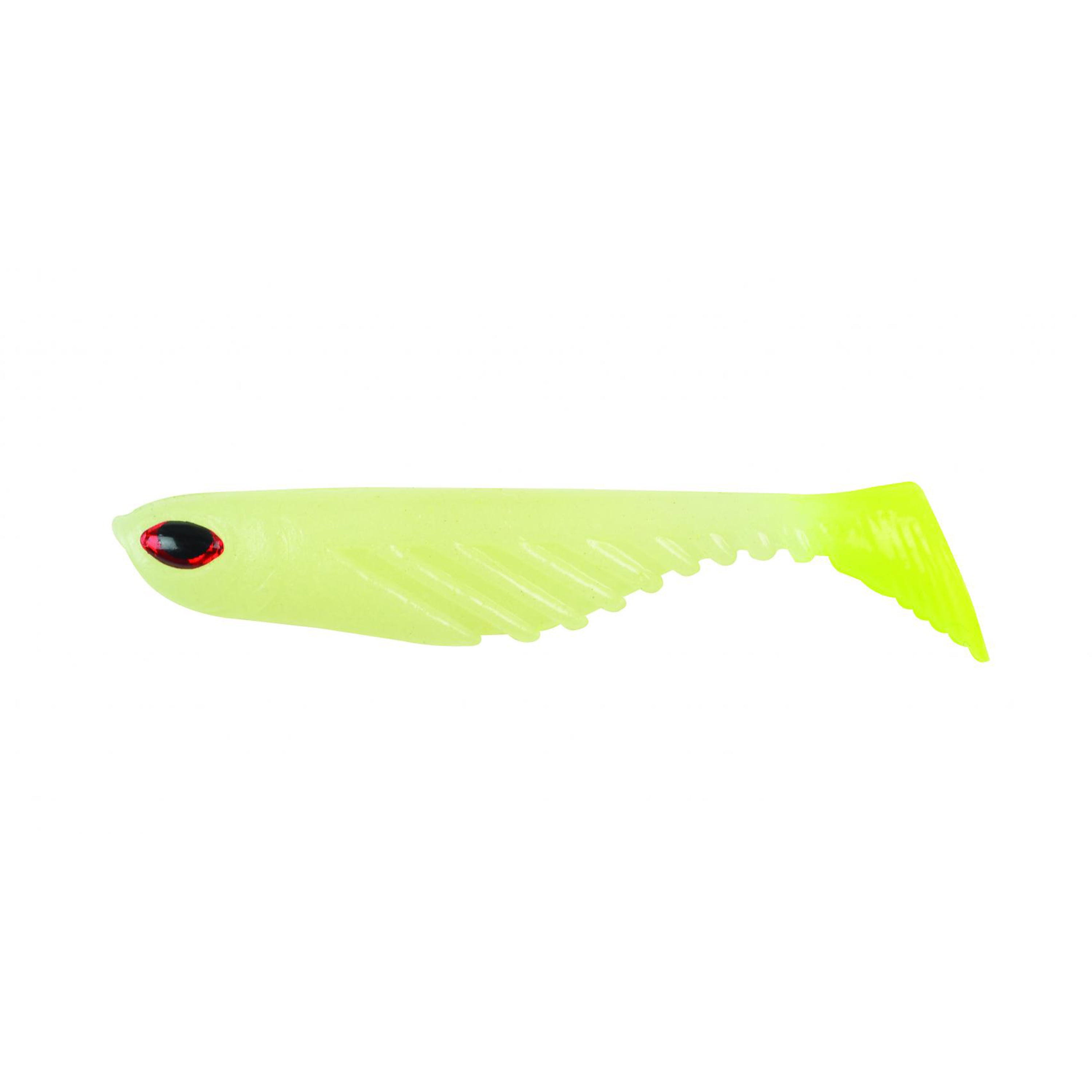 PowerBait Ripple Shad, 4" 4" Length, Glow/Chartreuse, Per 5 1307706
