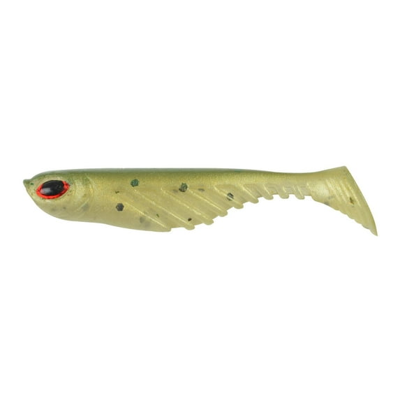 Berkley PowerBait Ripple Shad Fishing Bait, Green Back Pearl, 3in | 8cm