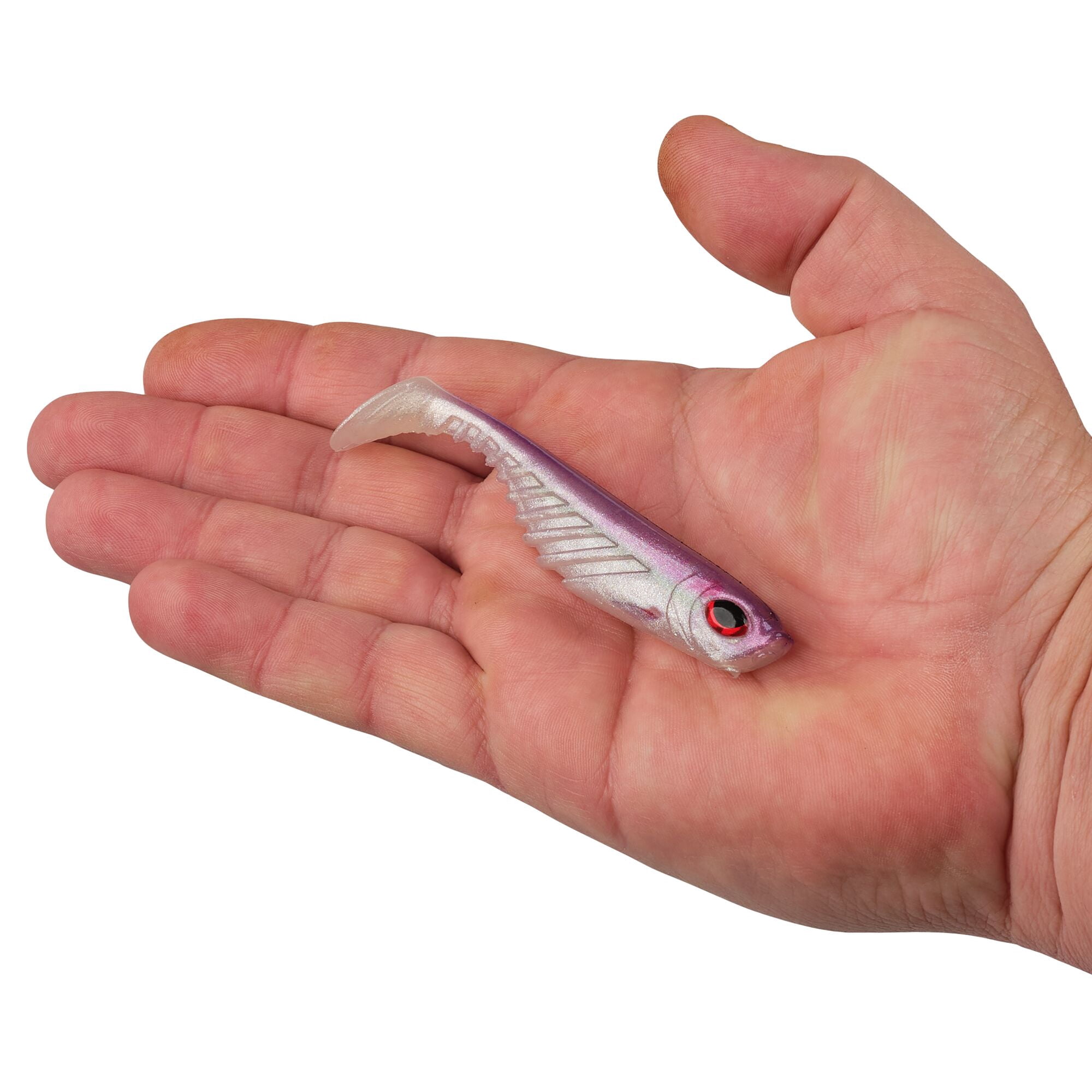 Berkley PowerBait® Ripple Shad, 4 in, Swimbaits, HD Purple Smelt (5 Count)