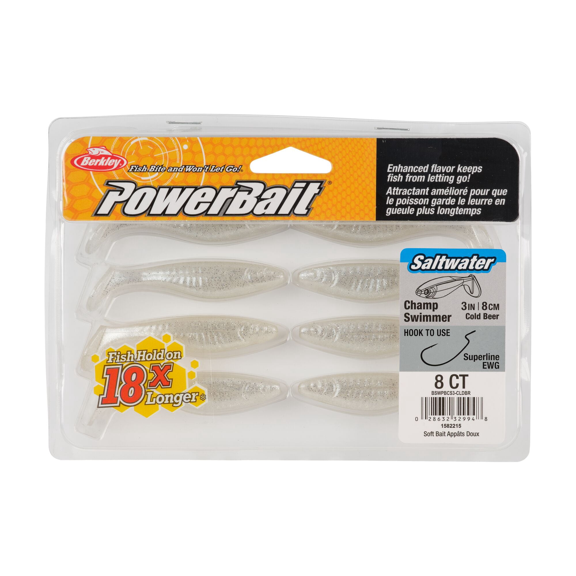 Berkley PowerBait® Saltwater The Champ Swimmer, 3 in, Swimbaits, Cold Beer (8-count)