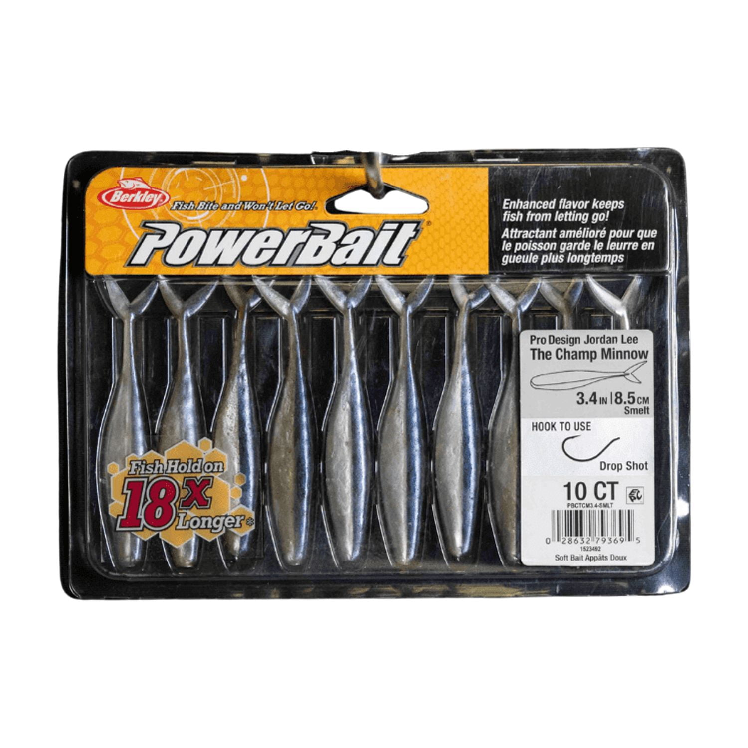 2 Packs Berkley 3.4 Champ Minnow Soft Fishing Power Baits Black