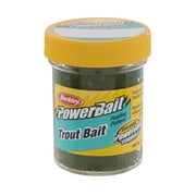 Berkley PowerBait Trout Bait, Green Pumpkin, Fishing Dough Bait