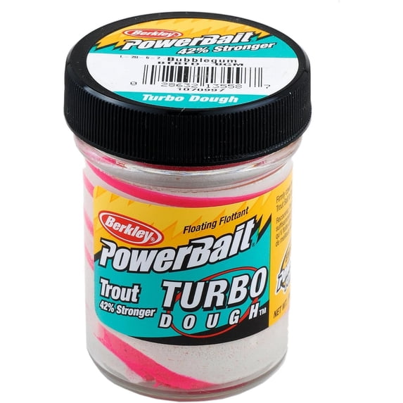 Berkley PowerBait Turbo Dough Trout Bait, Bubblegum, Fishing Dough Bait