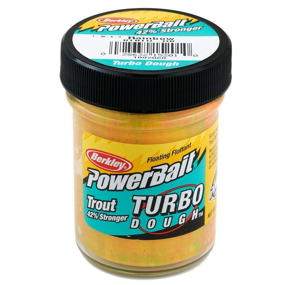 Berkley PowerBait Turbo Dough Trout Bait, Rainbow, Fishing Dough Bait