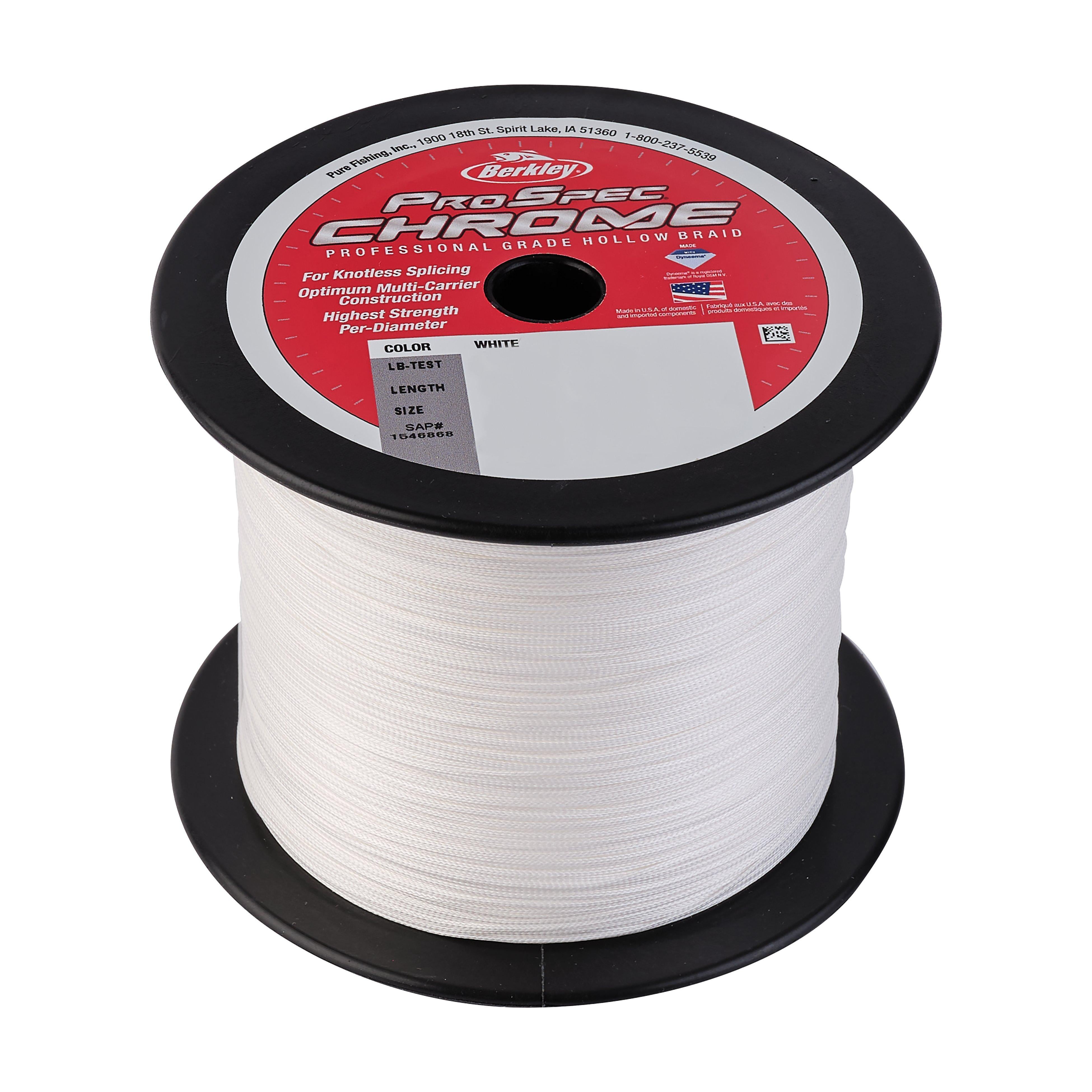 Berkley ProSpec® Chrome Premium Hollow Braid Fishing Line, Cabo White, 80 lb Test Strength, 1500 yd