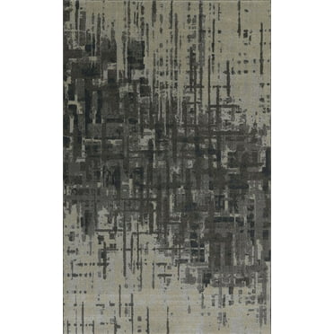 Berkley Royal Area Rug UP1 Up1 Pewter Pewter Blocked Grid 9' 6" x 13' 2" Rectangle