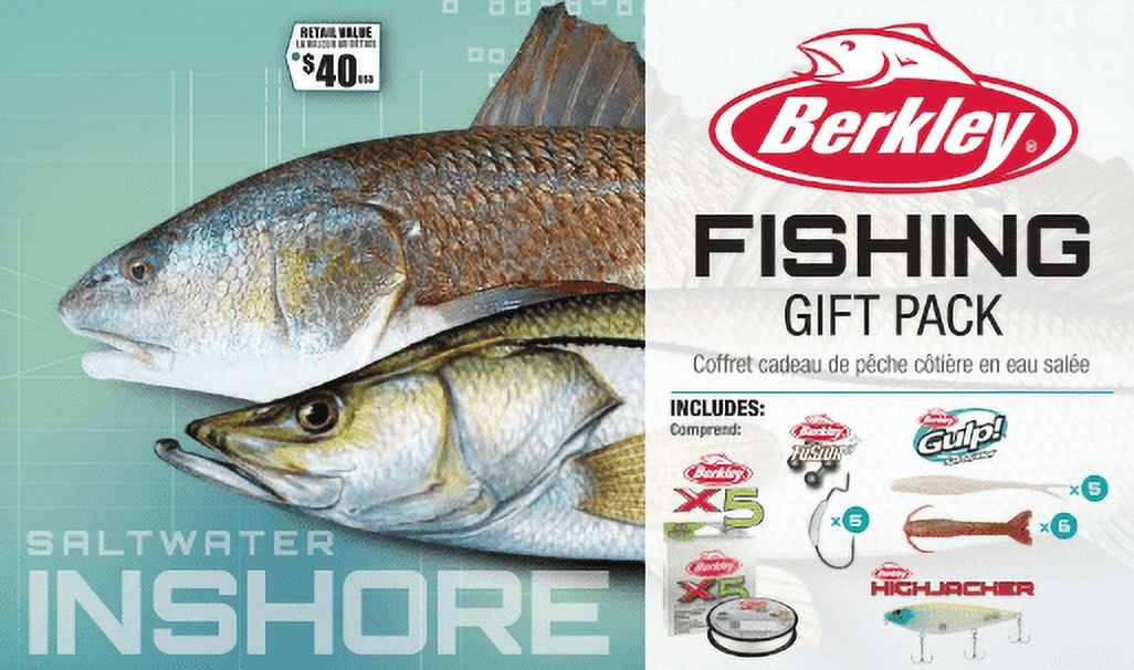 Berkley Saltwater Inshore Fishing Gift Lure Kit; Ultimate Pack of Line,  Lures, & Baits 