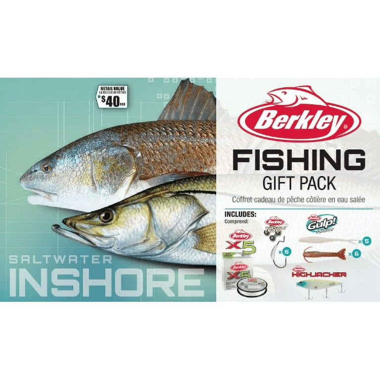 Berkley Saltwater Inshore Fishing Gift Lure Kit; Ultimate Pack of Line,  Lures, & Baits 
