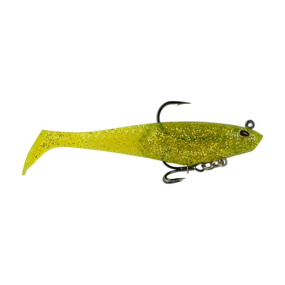 Berkley PowerBait® Saltwater Pre-Rigged Cullshad, 6 in, Chartreuse Flash