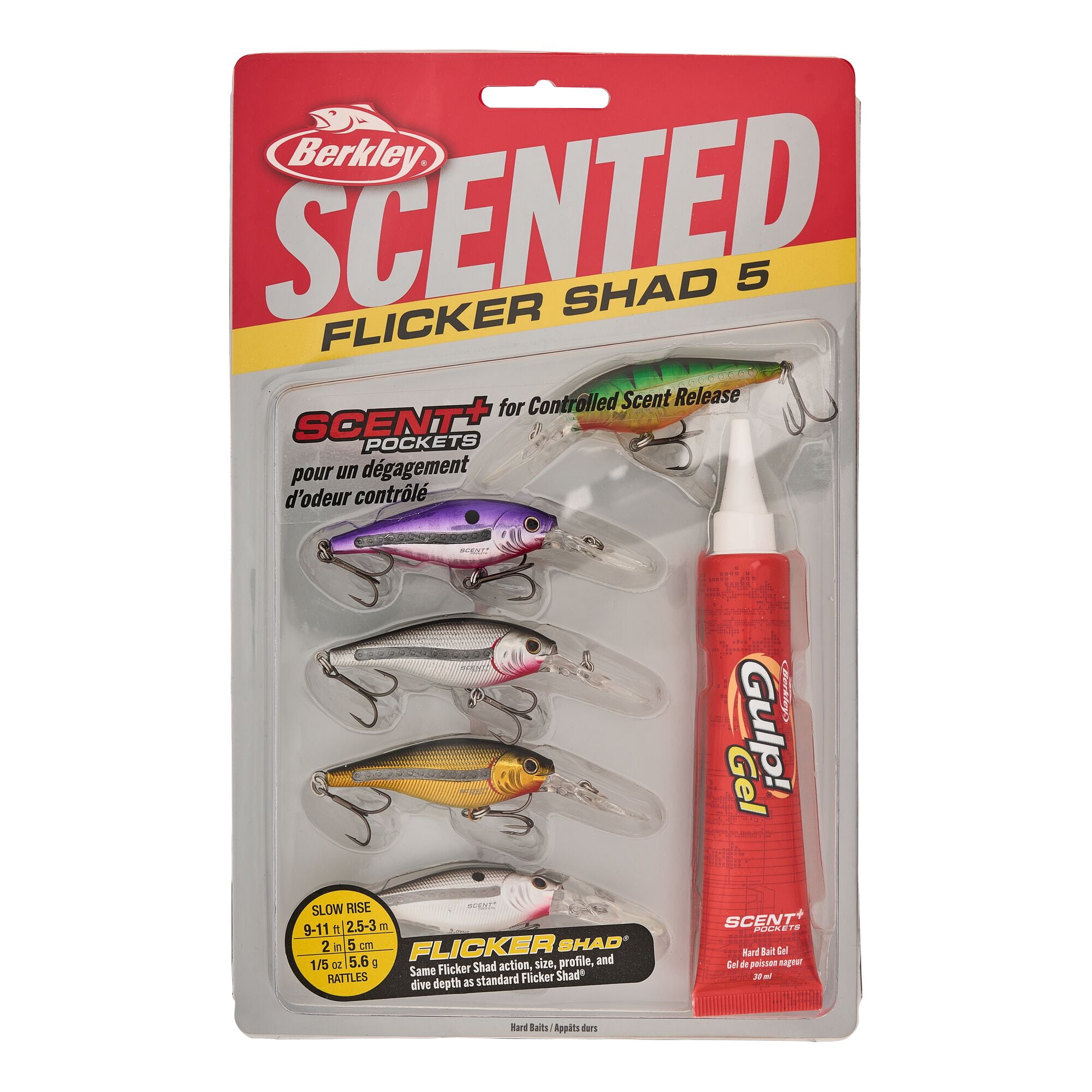 Berkley Scented Flicker Shad® Baitfish Pack, 2 in, Crankbaits, Assorted (5-count)