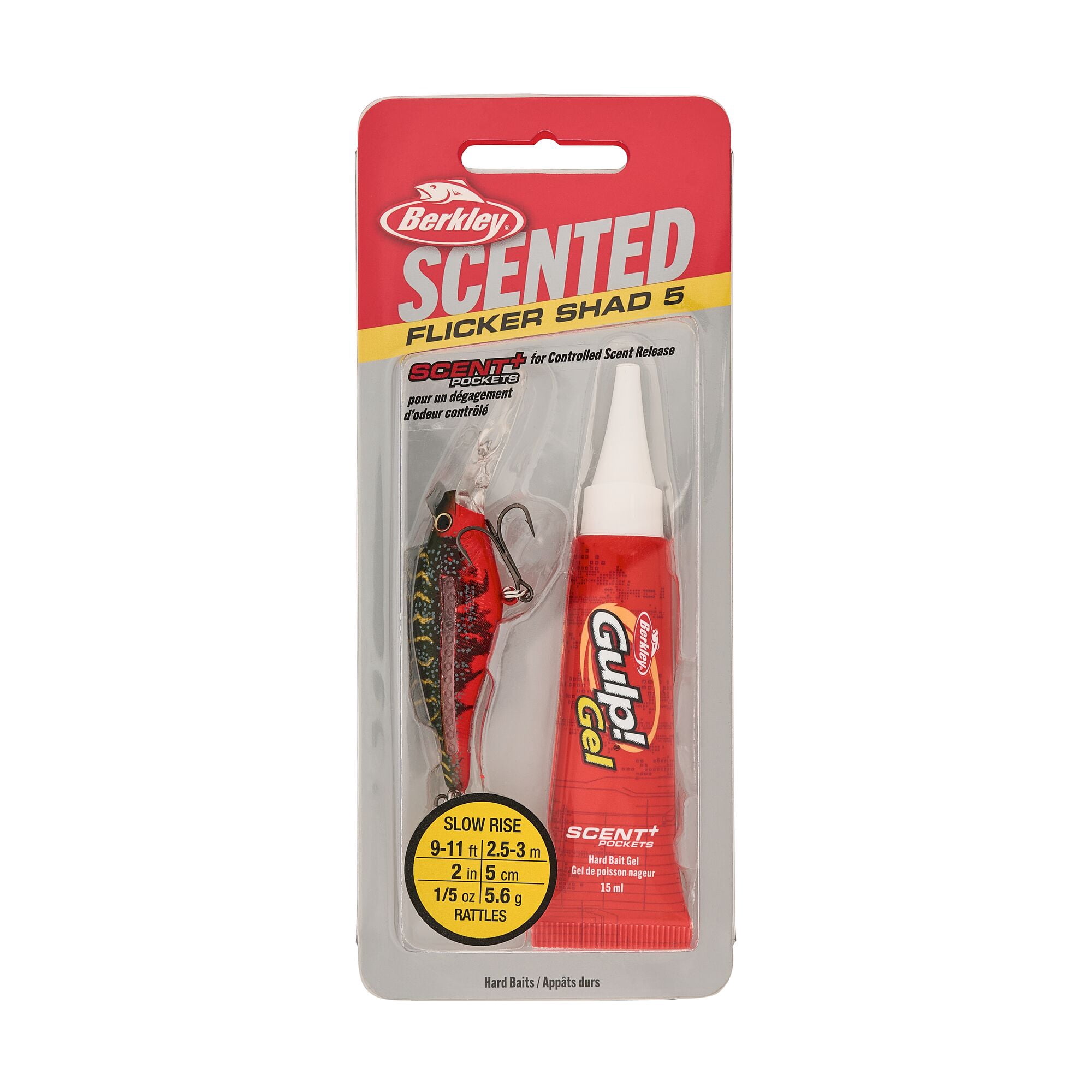 Berkley Scented Flicker Shad®, 2 in, Crankbaits, Red Tiger (1-count)