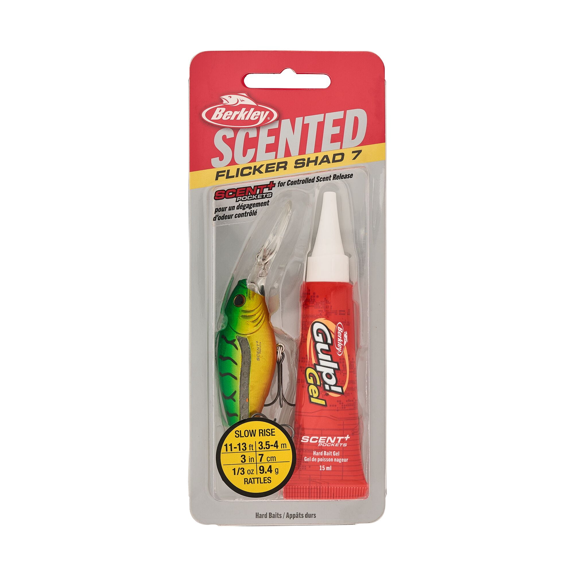 Berkley Scented Flicker Shad®, 2.75 in, Crankbaits, Slick Firetiger (1 Count)