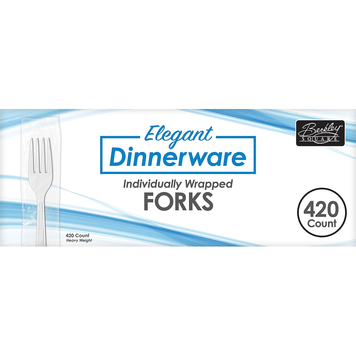 Elegant Dinnerware Heavyweight Cutlery, Individually Wrapped, Teaspoon, White, 420/Box Elegant Dinnerware Heavyweight Cutlery, Individually Wrapped, Teaspoon, White, 420/Box