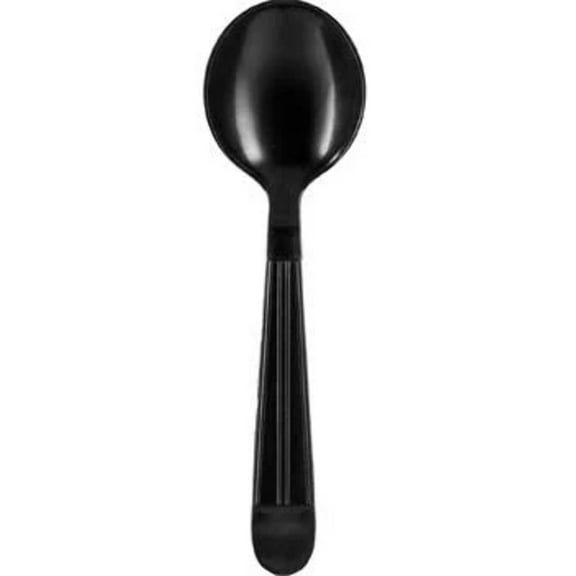 Berkley Square Extra Medium Polypro Black Soup Spoon, Napkin, Straw set, Bulk, 1000/Case