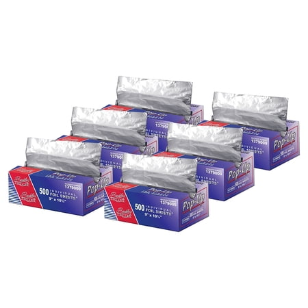 Berk Pop-Up Aluminum Foil, 9 x 10.75, 500 Sheets/Pack, 6 Packs/Carton 1379000