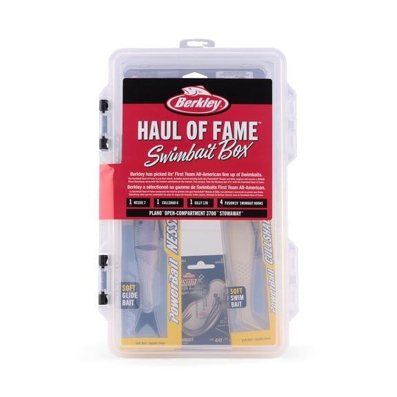 Berkley Swimbait Haul of Fame Bait Kit, Assorted Colors, Fishing Bait, Plano StowAway Included