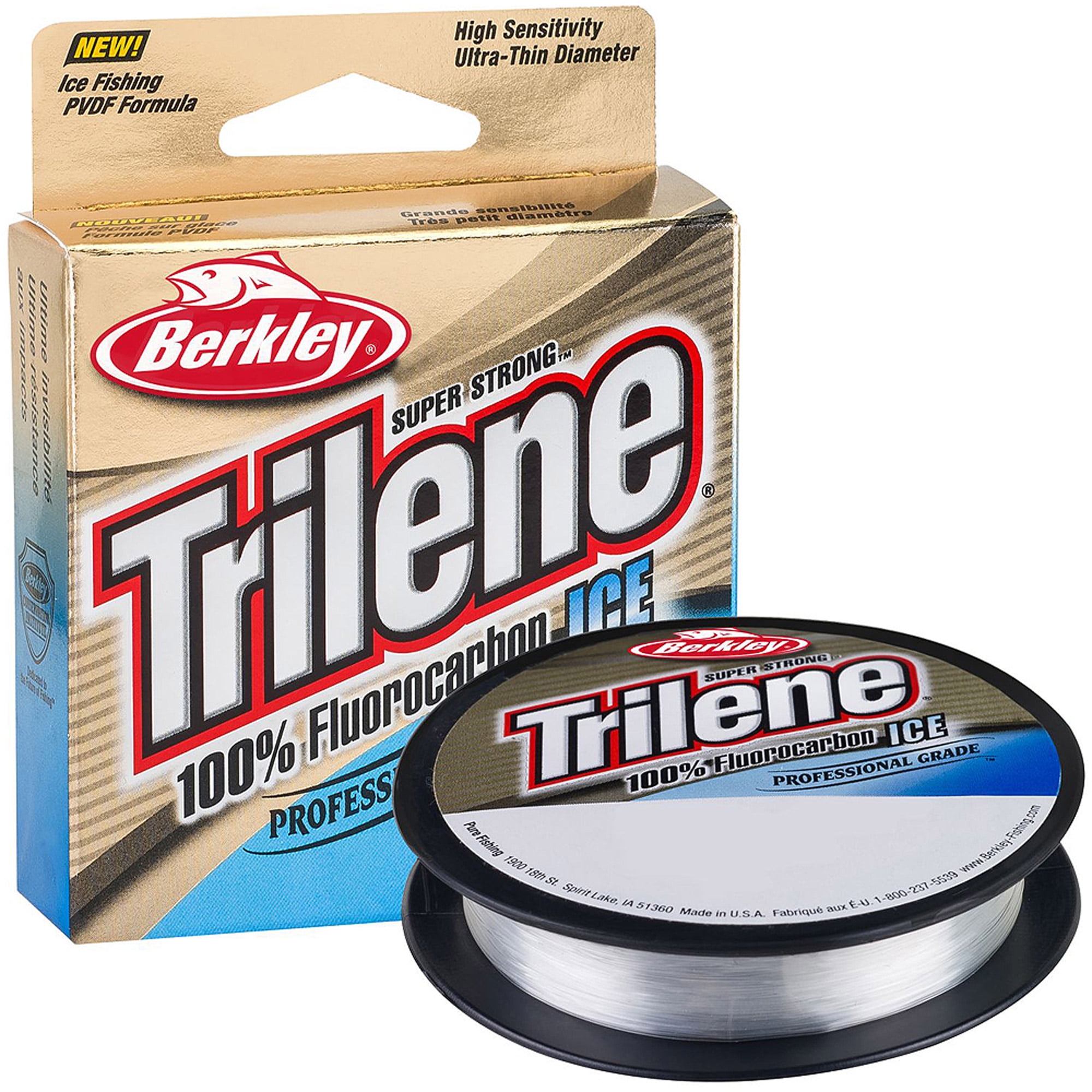 Berkley Trilene 100% Fluorocarbon Ice, Clear, 3-Pound Fishing Line 
