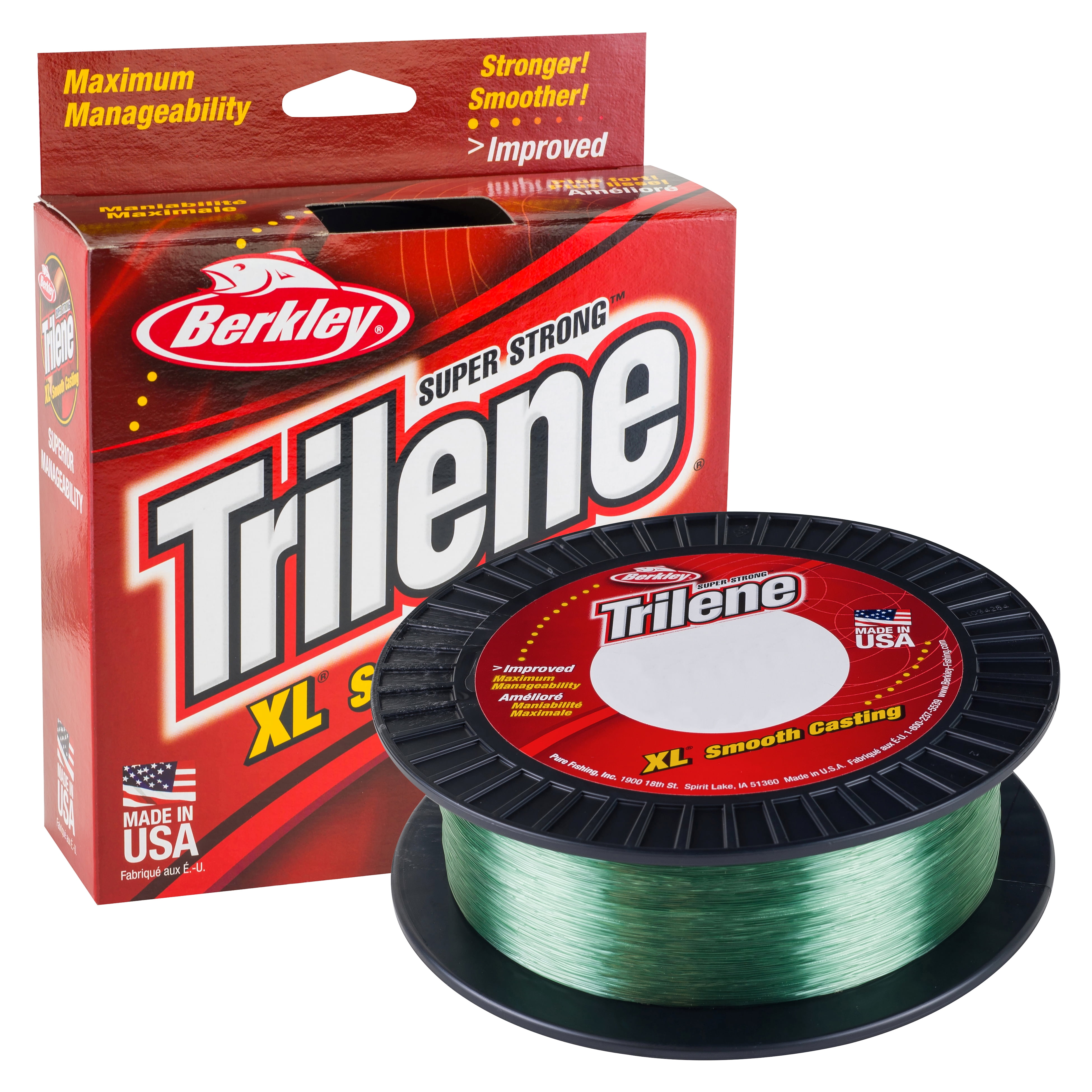 Berkley Trilene® XL® Monofilament Fishing Line, Low-Vis Green, 14 lb Test Strength, 1000 yd