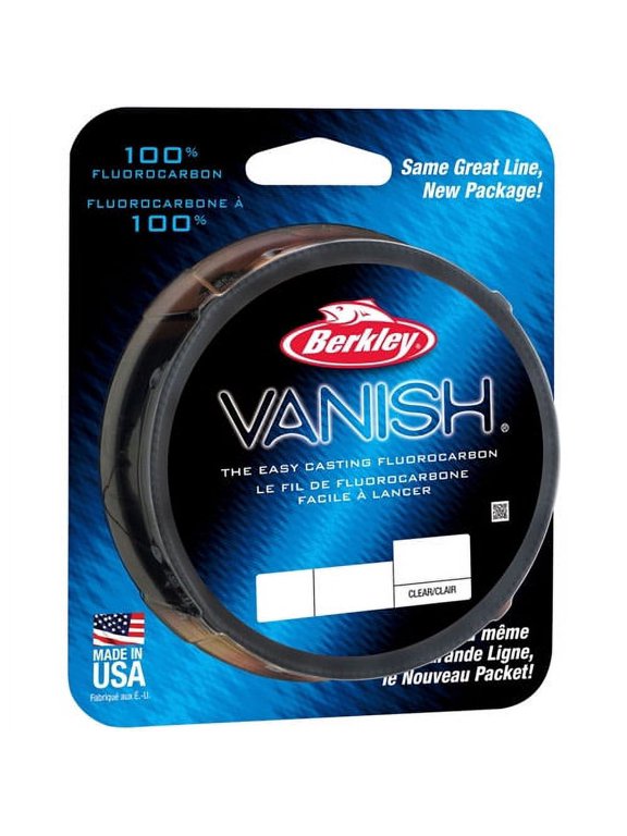 Vanish Fluorocarbon Fishing Line, Clear, 17 lb Test Strength, 250 yd