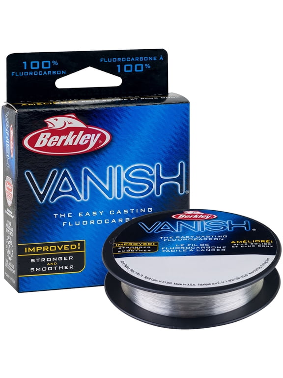 Vanish Fluorocarbon Fishing Line, Clear, 2 lb Test Strength, 110 yd