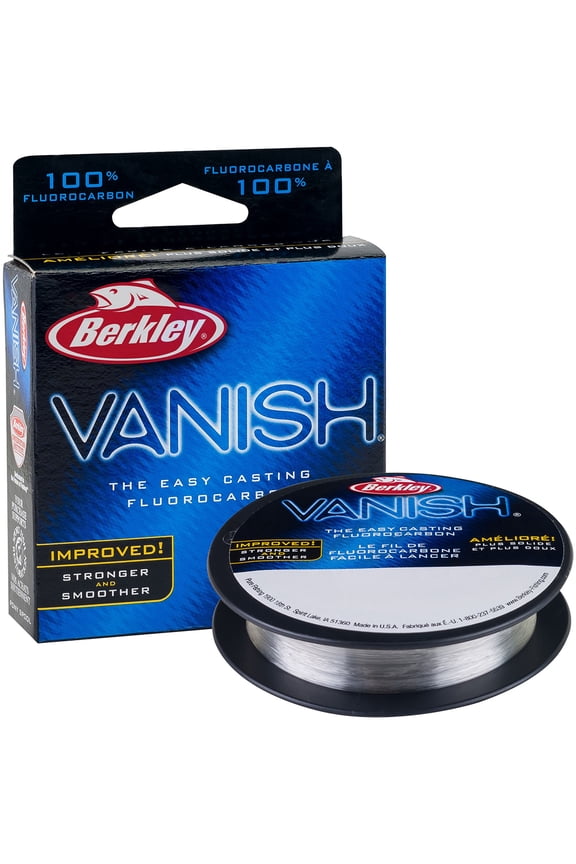 Vanish Fluorocarbon Fishing Line, Clear, 8 lb Test Strength, 110 yd