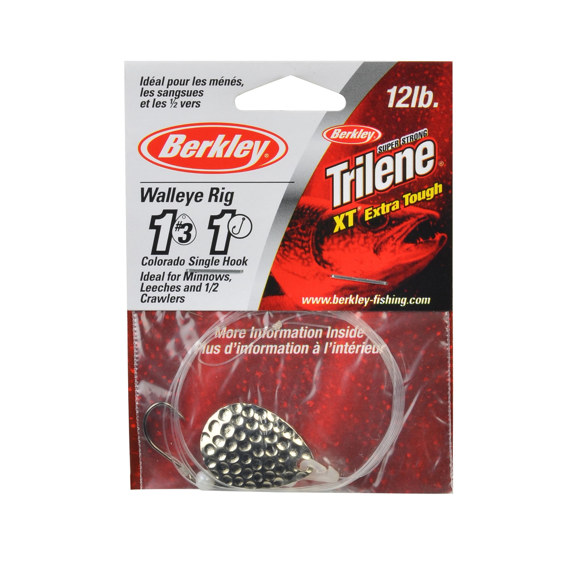 Berkley Walleye Mono Rigs - Indiana Style With #4 Blades, 42-Inch Length, Firetiger Color