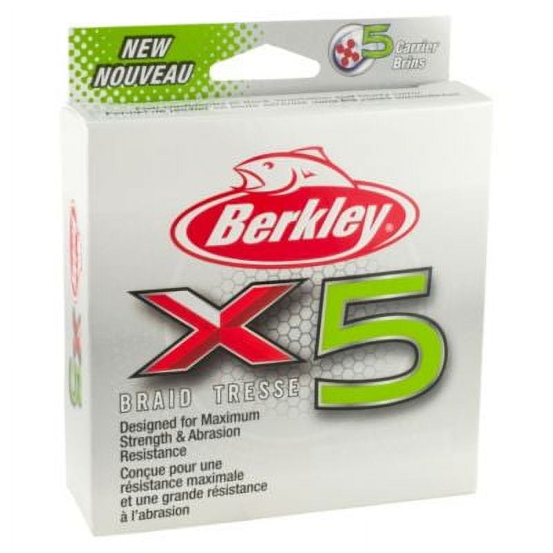 Berkley x5 Braid Fishing Line, Low-Vis Green, 65 lb Test Strength, 328 yd