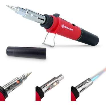 Berkling 3-in-1 Cordless Butane Soldering Iron | Heat Gun | Mini Torch - Self-Ignite, Wireless, Rechargeable