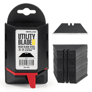 Berkling Utility Knife Blades for Replacement, Hardened Black Carbon Steel, 100-Pack With Dispenser, Standard T-Shape for Most of Cutters & Knives