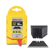 Berkling Utility Knife Replacement Black Blades, Hardened Carbon Steel, 50 Pack Dispenser