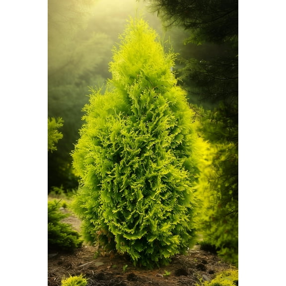 Berkman's Gold Arborvitae | Live Plants | Platycladus orientalis 'Aurea Nana' | Compact Evergreen Shrub for Borders | Vibrant Golden Foliage Accent (1 Plant, 1 Gallon)