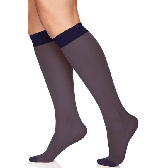 Berkshire 10-13 Plus Reinforced Toe Knee High Stockings, Black 3 Pack