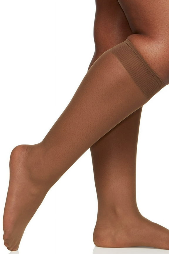 3 Pairs Queen All Day Sheer with Sandalfoot Toe Queen Size Knee High 6729