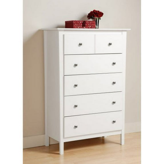 Berkshire 5 Drawer Chest - Color:Espresso-Color:White