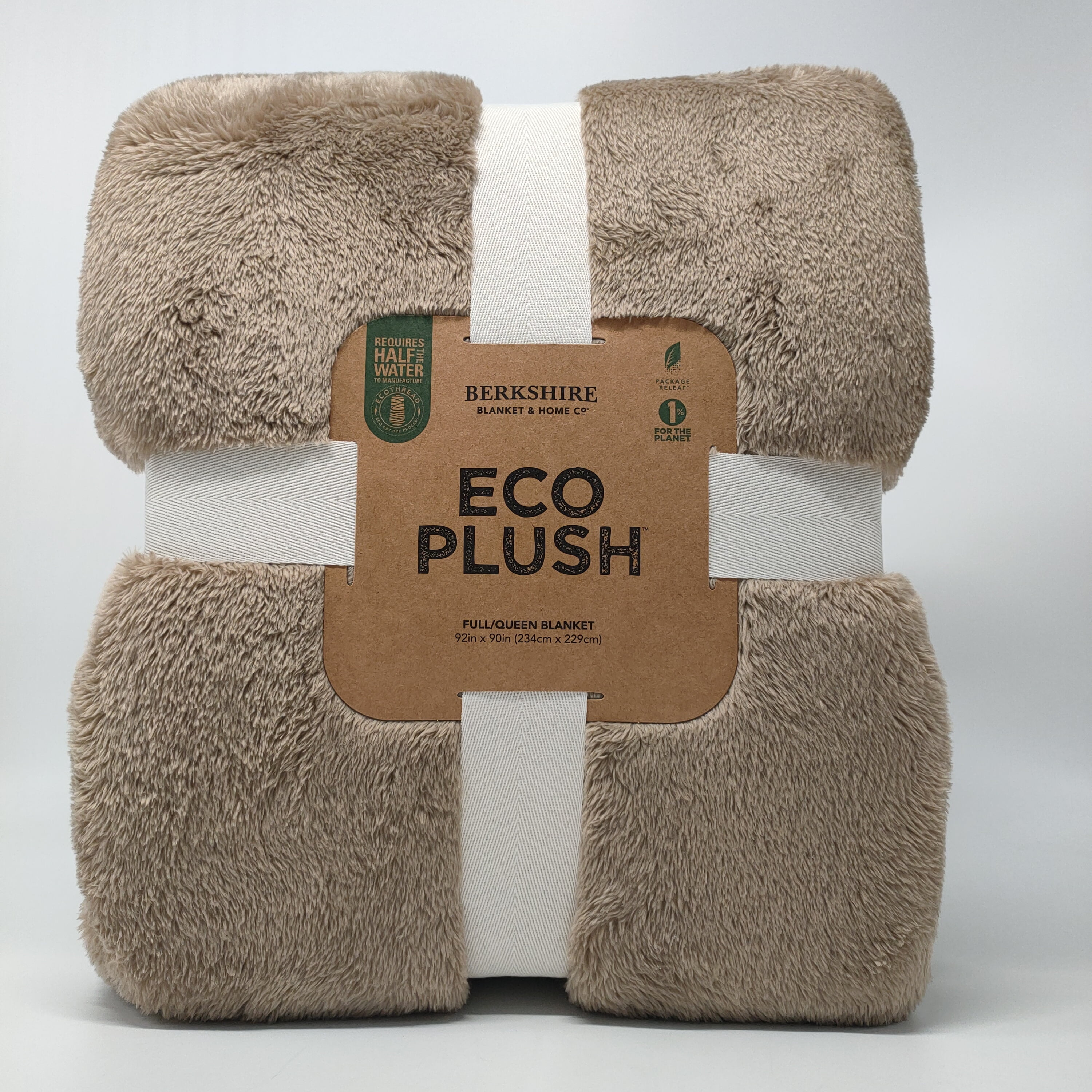 Berkshire Blanket Eco Plush Bed Blanket, Truffle, Full/Queen