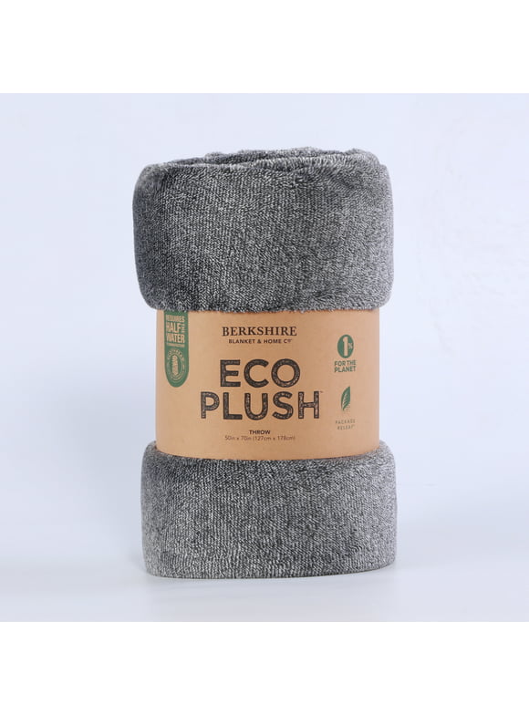Berkshire Blanket & Home Co Eco Plush Throw Blanket, Gray, Oversized Throw