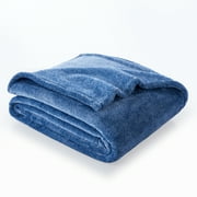 Berkshire Blanket & Home Co EcoThread TM Plush Throw Blanket, Blue, Oversized Throw
