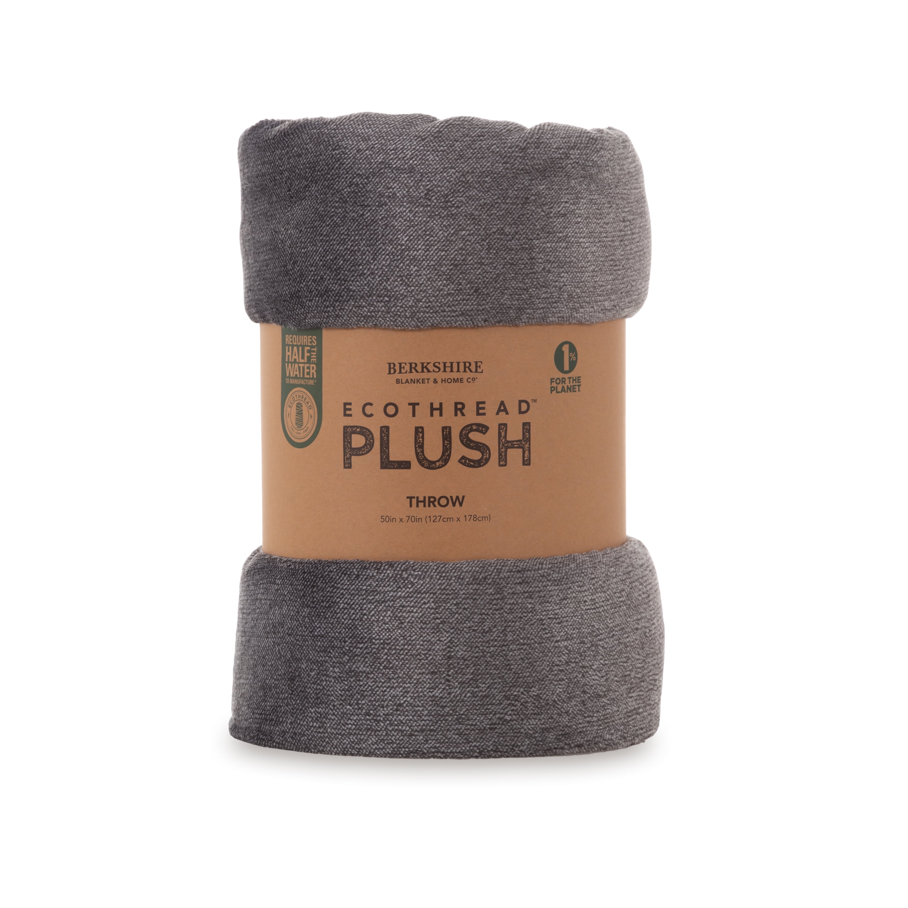 Eco Plush Throw 50” x 70” Heather Grey