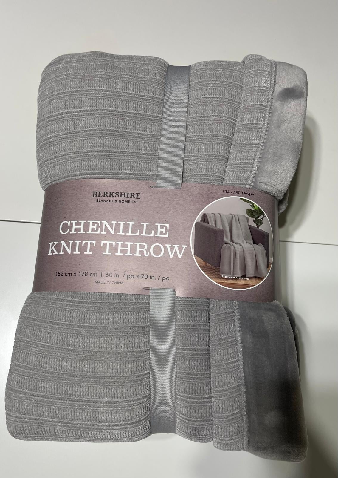 Berkshire Chenille Knit Throw 60" x 70" Brown