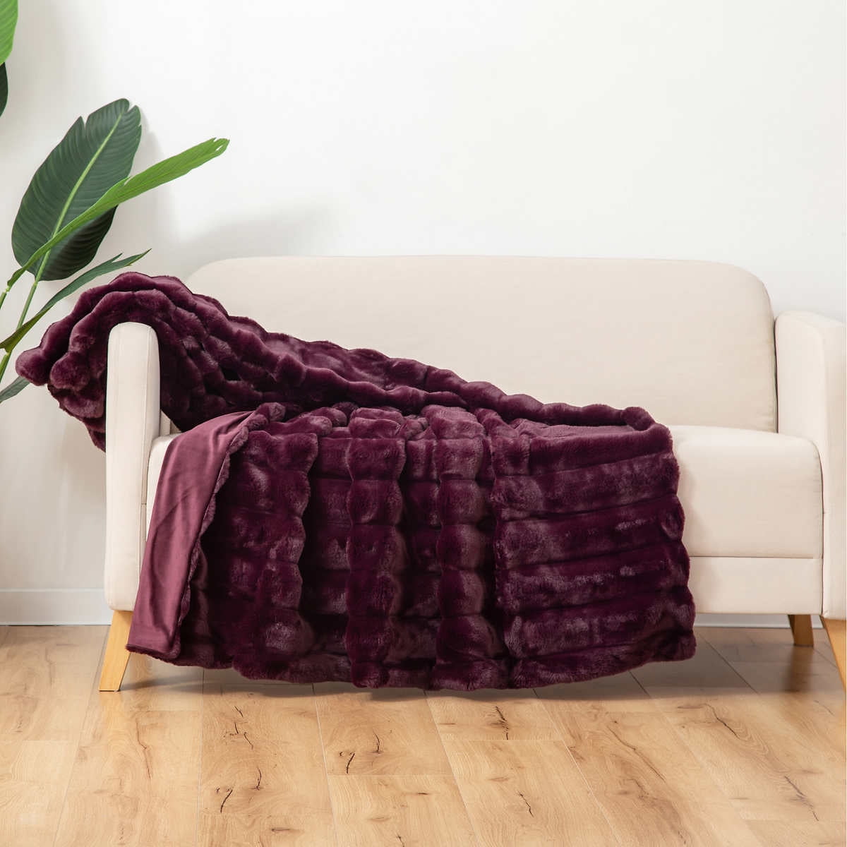 Berkshire Collection Faux Fur Plush Throw Blanket 60